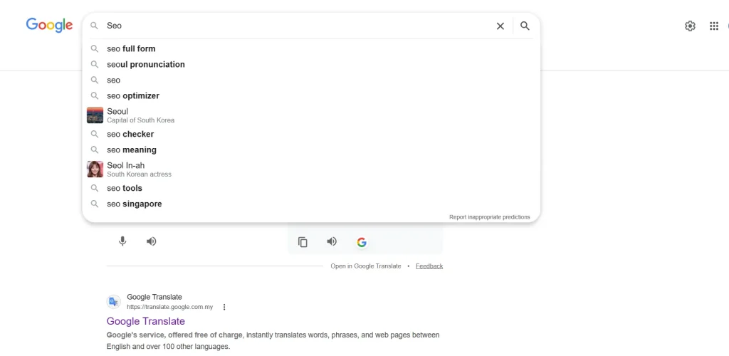 Google search