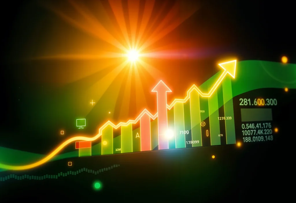SEO growth graph showing increasing traffic and rankings