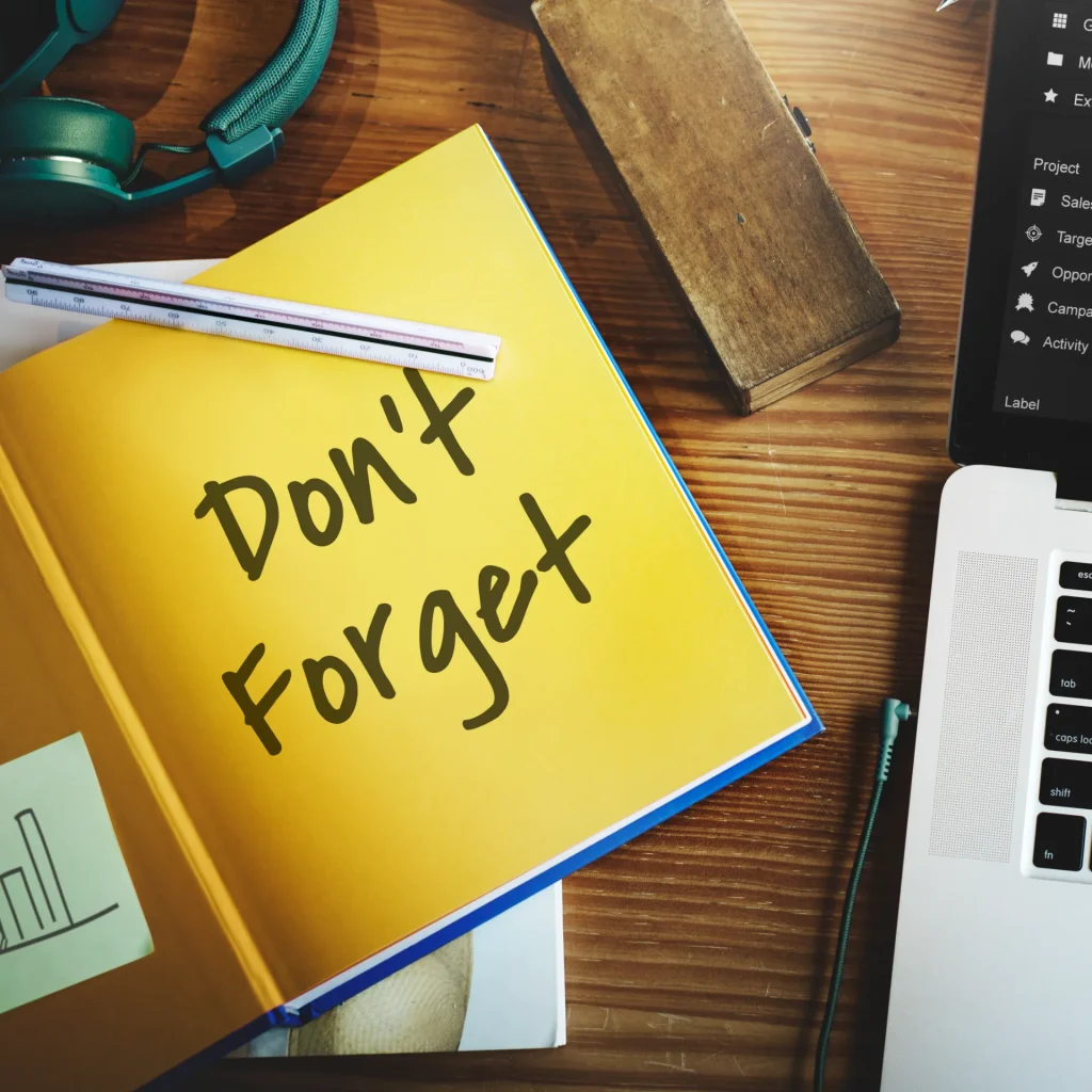 Don't forgot image written in yellow note 